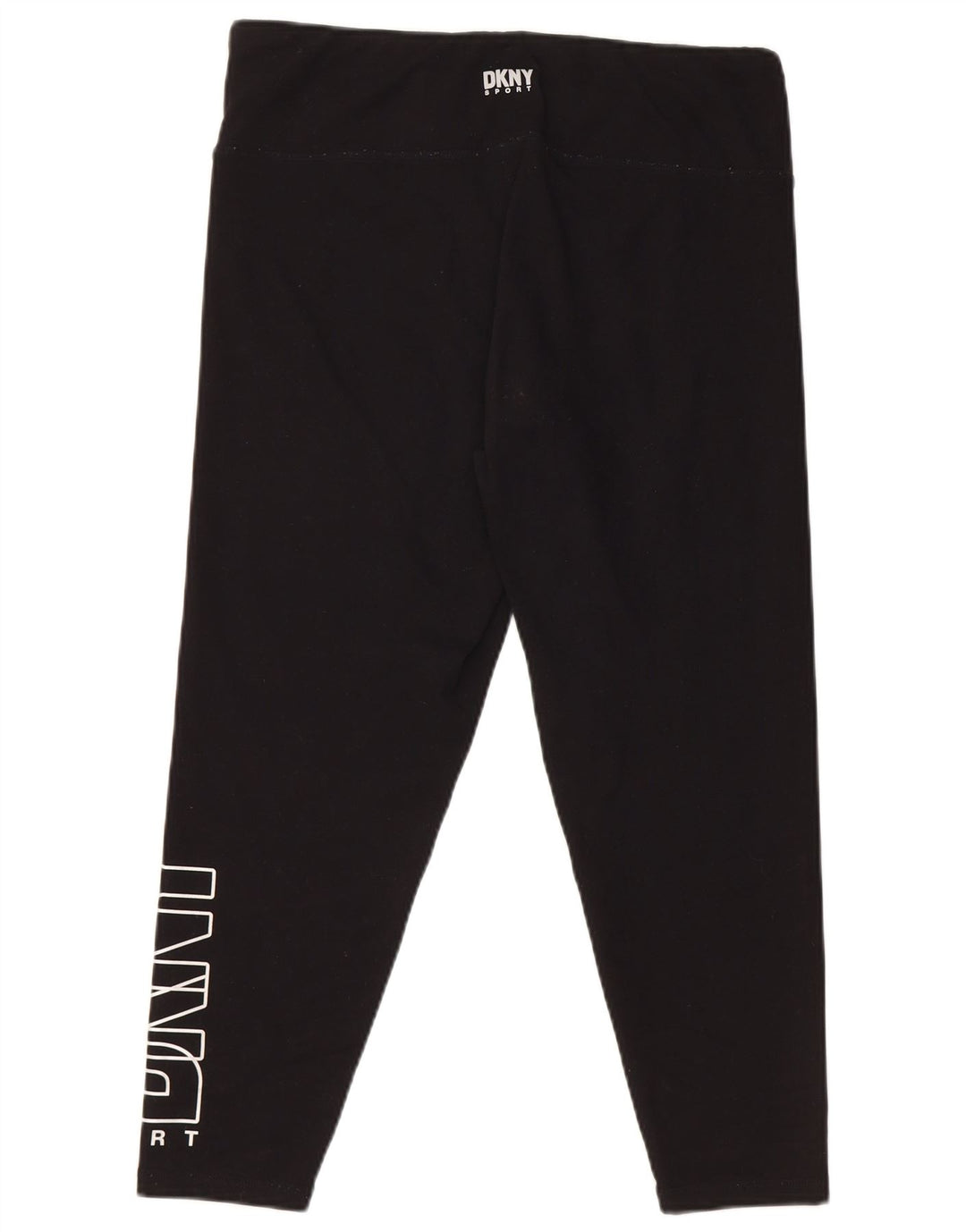 DKNY Legging Capri Graphique Femme UK 18 XL Noir Polyester