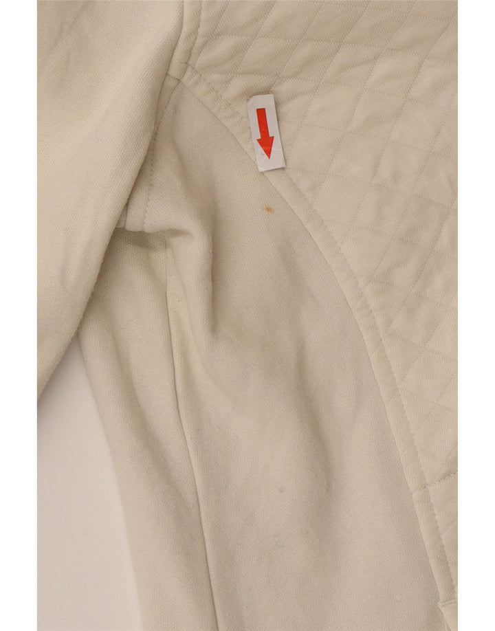 L.L.Bean Sweat-shirt surdimensionné à col zippé pour femme UK 10 Petit Blanc