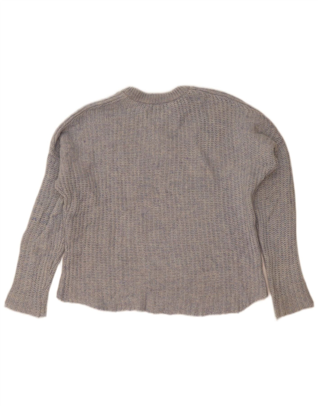 Zara Pull surdimensionné à col bateau pour femme UK 14 Bleu moyen moucheté
