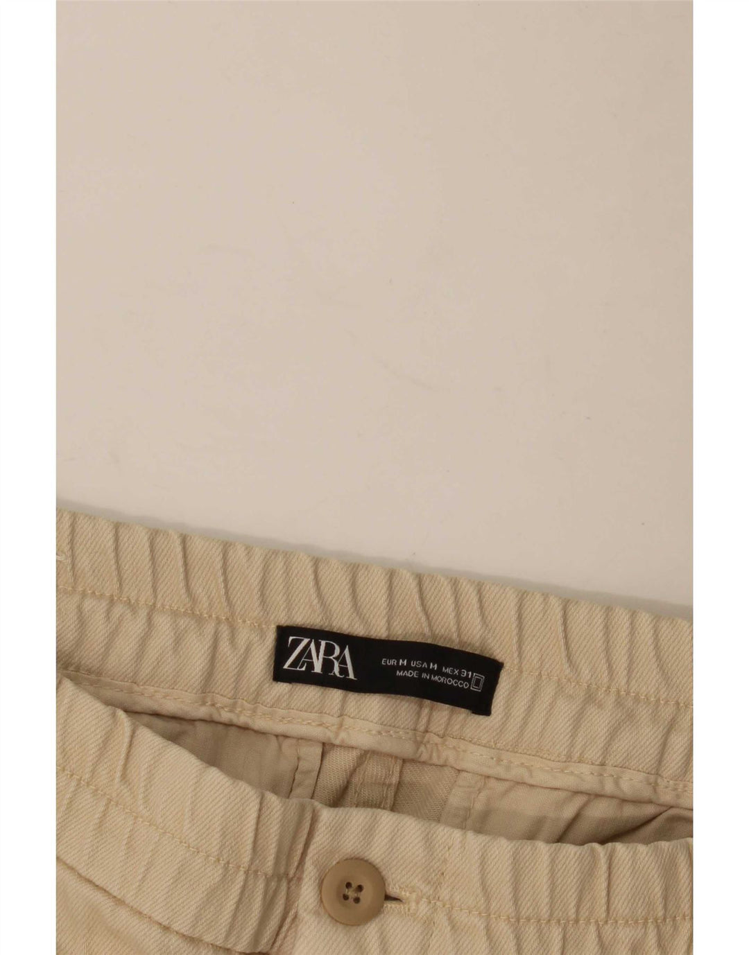 Pantalon Chino Fuselé Zara Homme Moyen W30 L28 Beige
