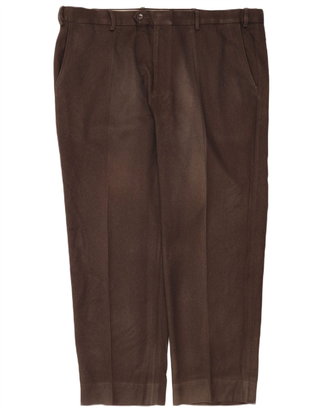 Marks & Spencer Pantalon de costume droit pour homme W42 L29 Marron Polyester