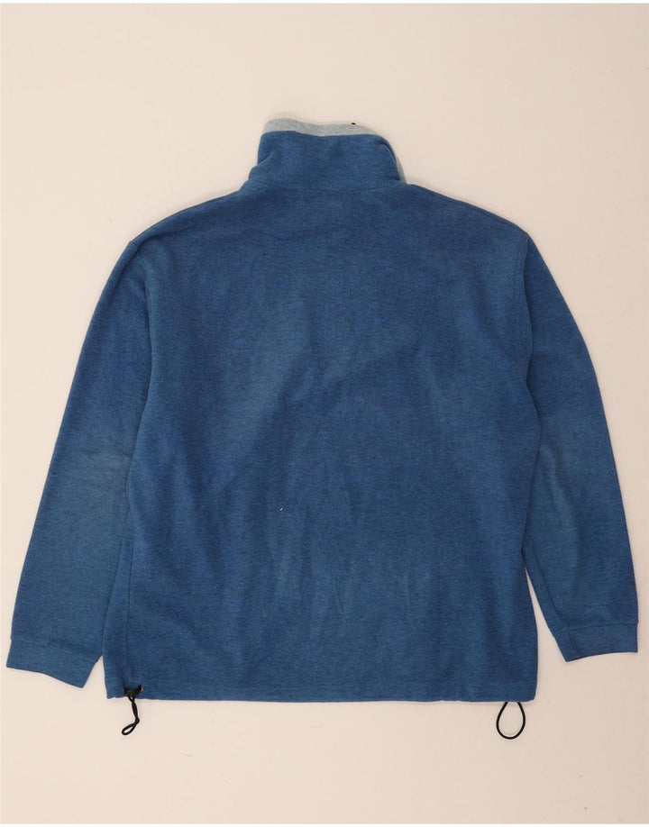 Mauna Kea Pull polaire à col zippé pour homme en polyester moucheté bleu moyen