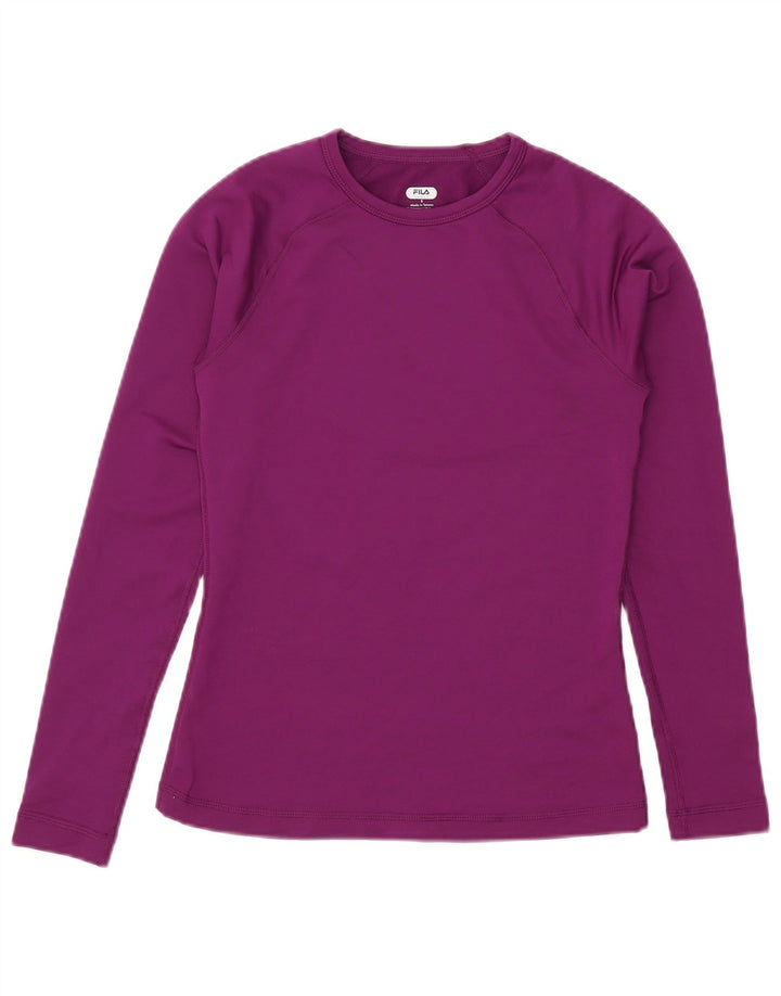 Fila Haut graphique à manches longues pour femme UK 10 Small Violet Polyester