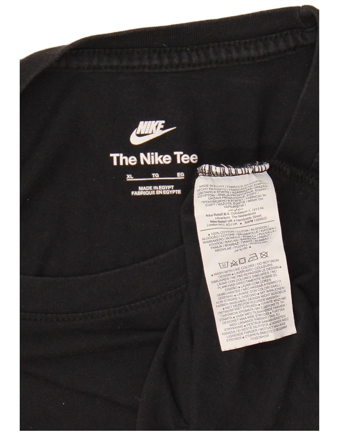NIKE Mens T-Shirt Top XL Black Cotton
