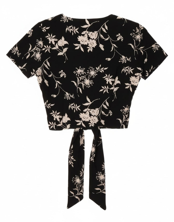 Max Dine Cardigan court à nouer sur le devant pour femme IT 42 Noir moyen floral
