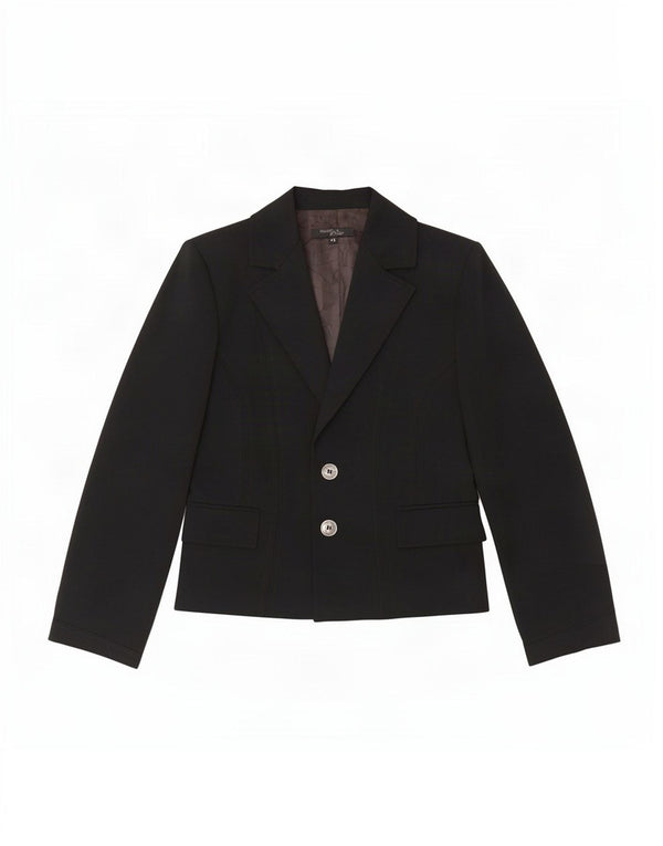 Mariella Rosati Veste blazer à 2 boutons pour femme UK 10 Petit Noir Polyester
