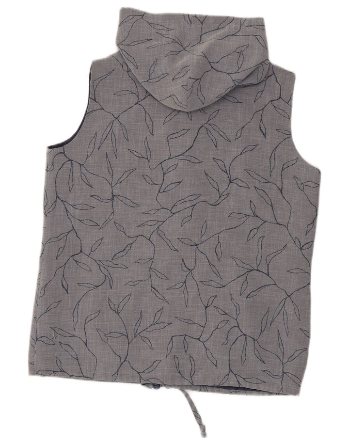 Max Pierre Gilet à capuche pour femme UK 44 Large Gris Floral Polyester