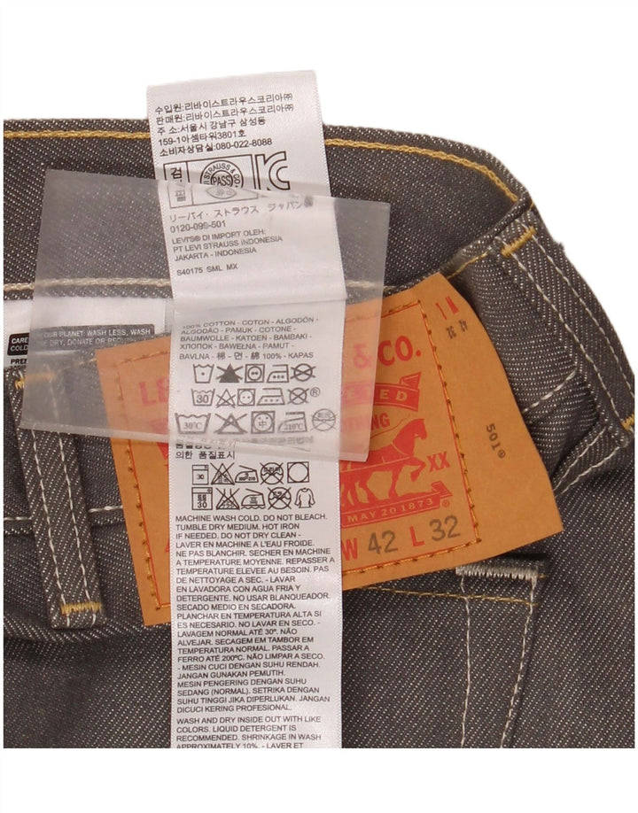 Levi's Jean Droit 501 Homme W42 L32 Gris Coton