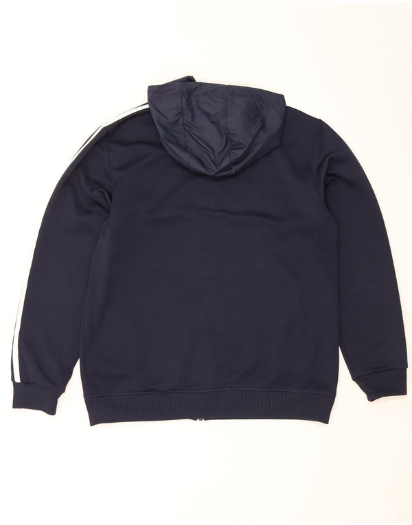 Adidas Pull à capuche zippé pour homme Grand bleu marine Polyester