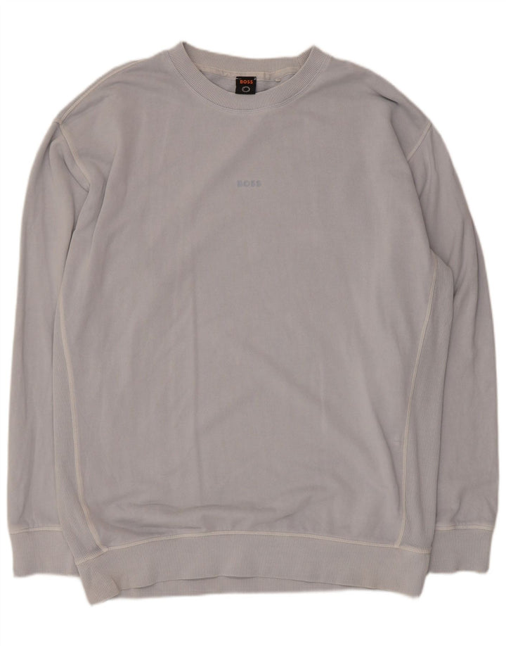 Hugo Boss Hommes Sweatshirt Jumper 2XL Bleu Coton