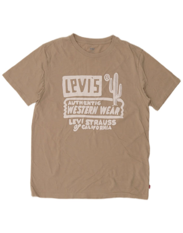 Levi's Tee-Shirt Standard Fit Graphic Homme Beige Moyen Coton