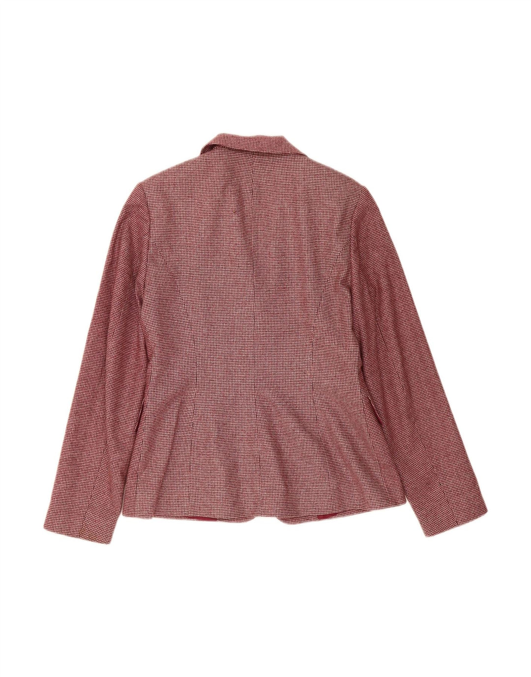 MONSOON Womens 2 Button Blazer Jacket UK 10 Small Burgundy Houndstooth