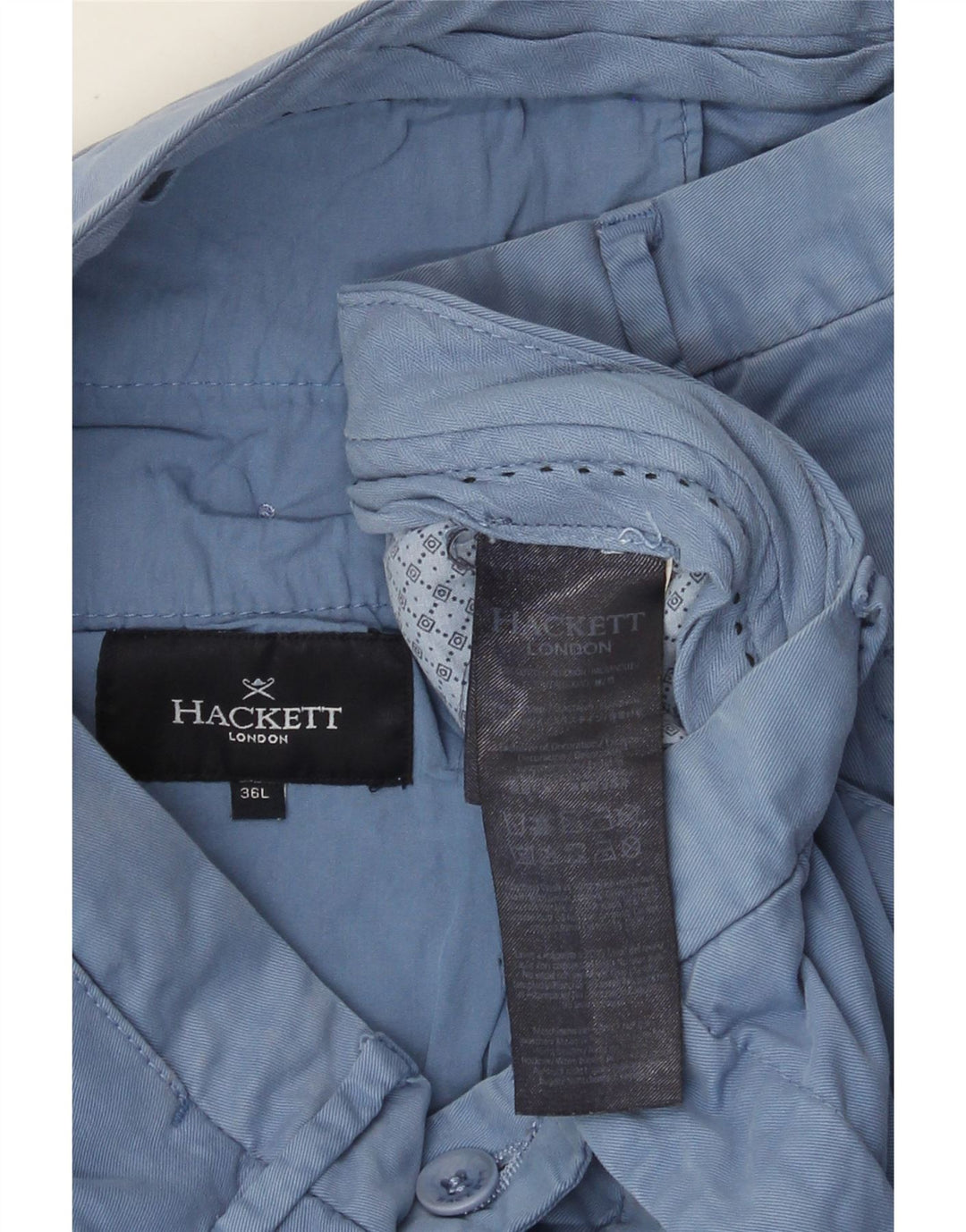 Hackett Pantalon Chino Slim Homme W36 L33 Bleu Coton
