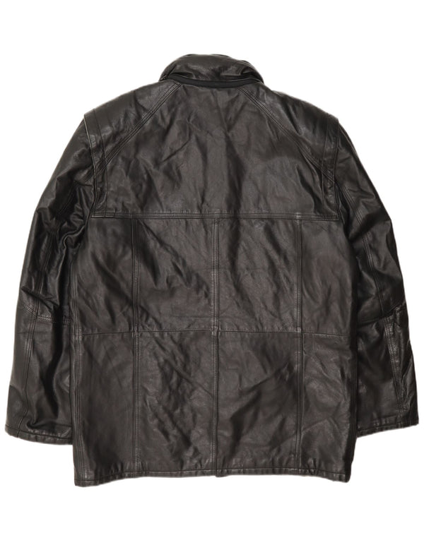 veste en cuir homme vintage UK 40 Grand Noir