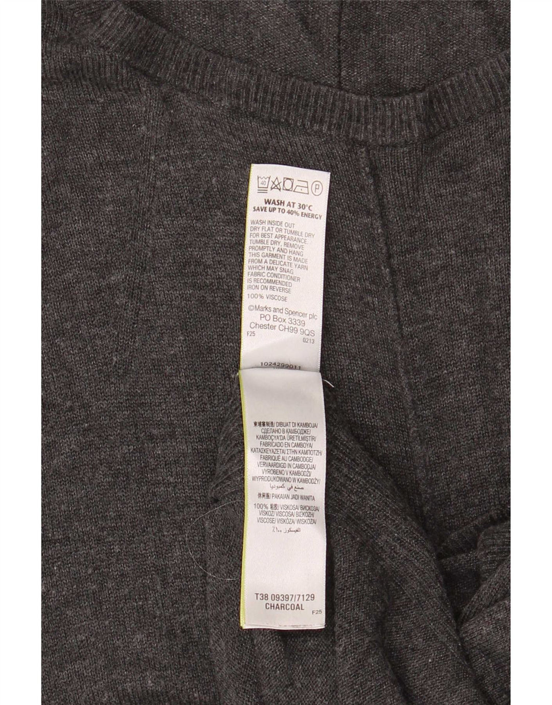 Marks & Spencer Pull à manches 3/4 et col bateau pour femme UK 12 Medium Gre