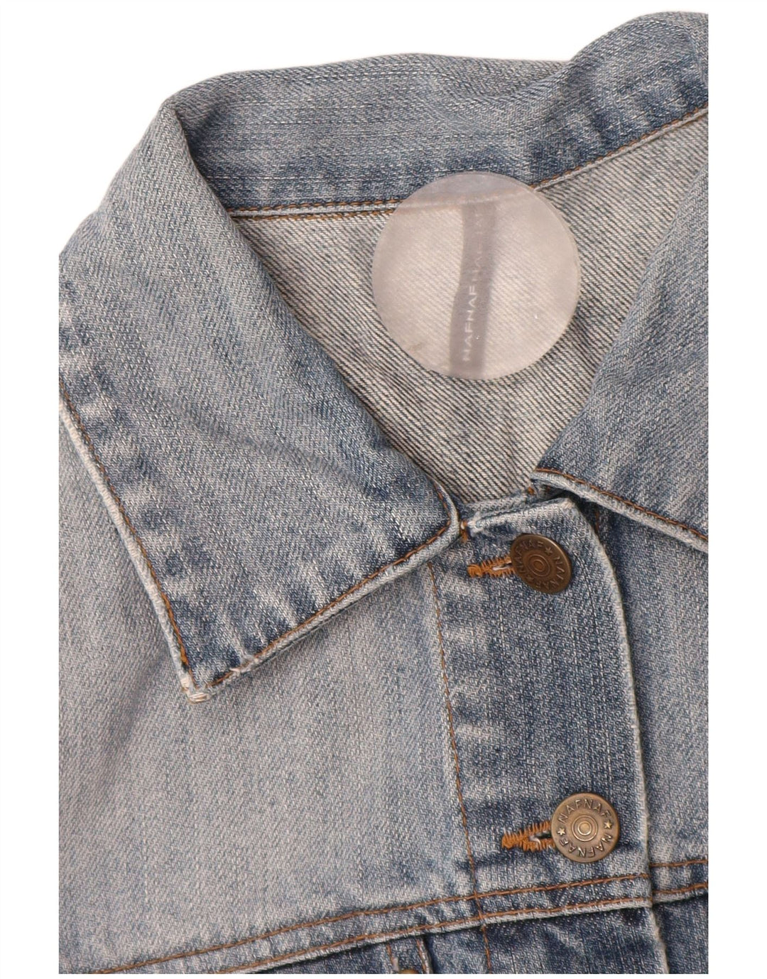 Naf Naf Veste en Jean Femme UK 12 Coton Floral Bleu Moyen