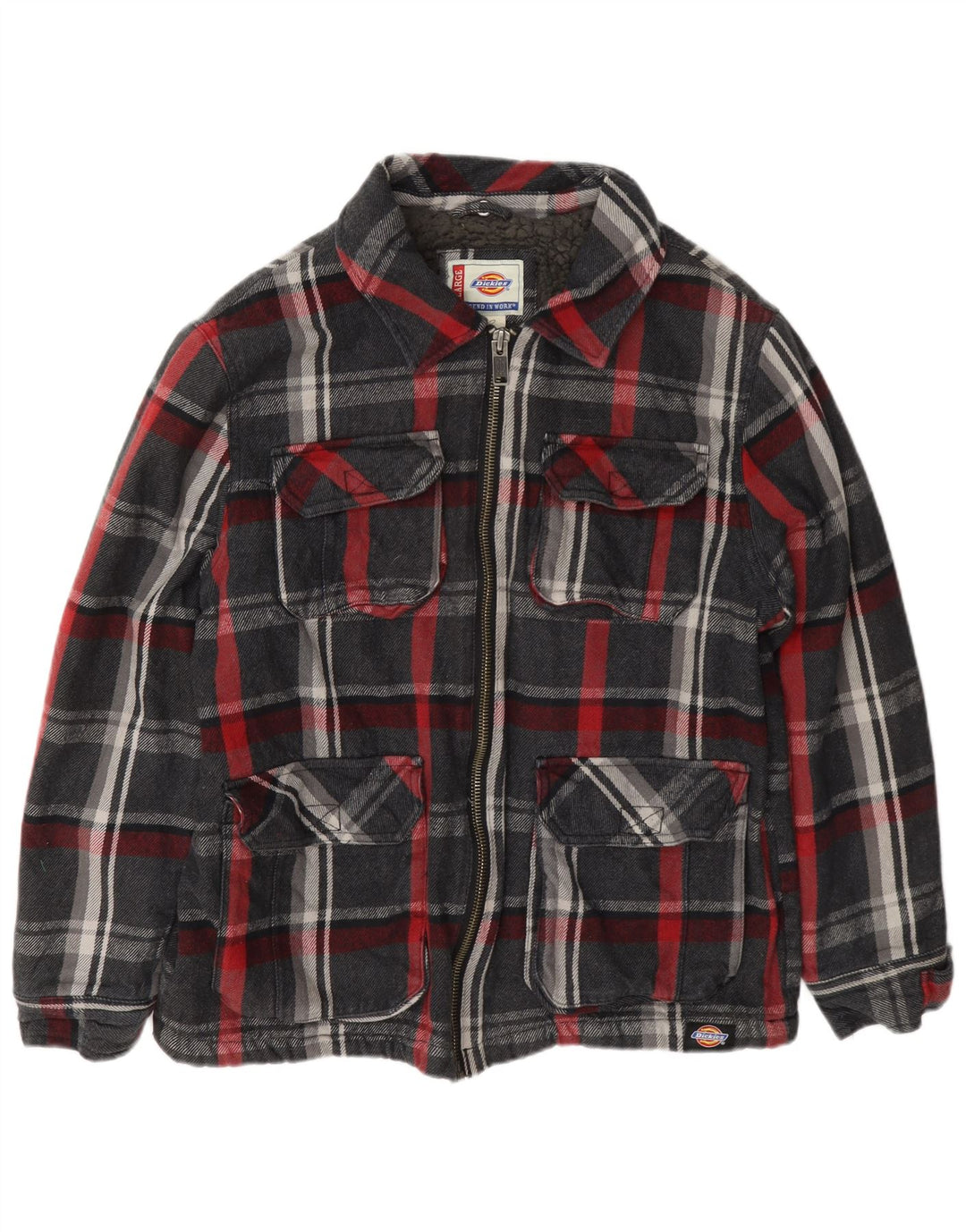 Dickies Veste utilitaire Sherpa pour homme UK 40 Grand coton à carreaux multicolores