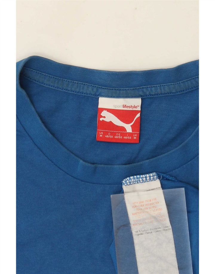 Puma T-Shirt Graphique Homme Bleu Moyen Coton