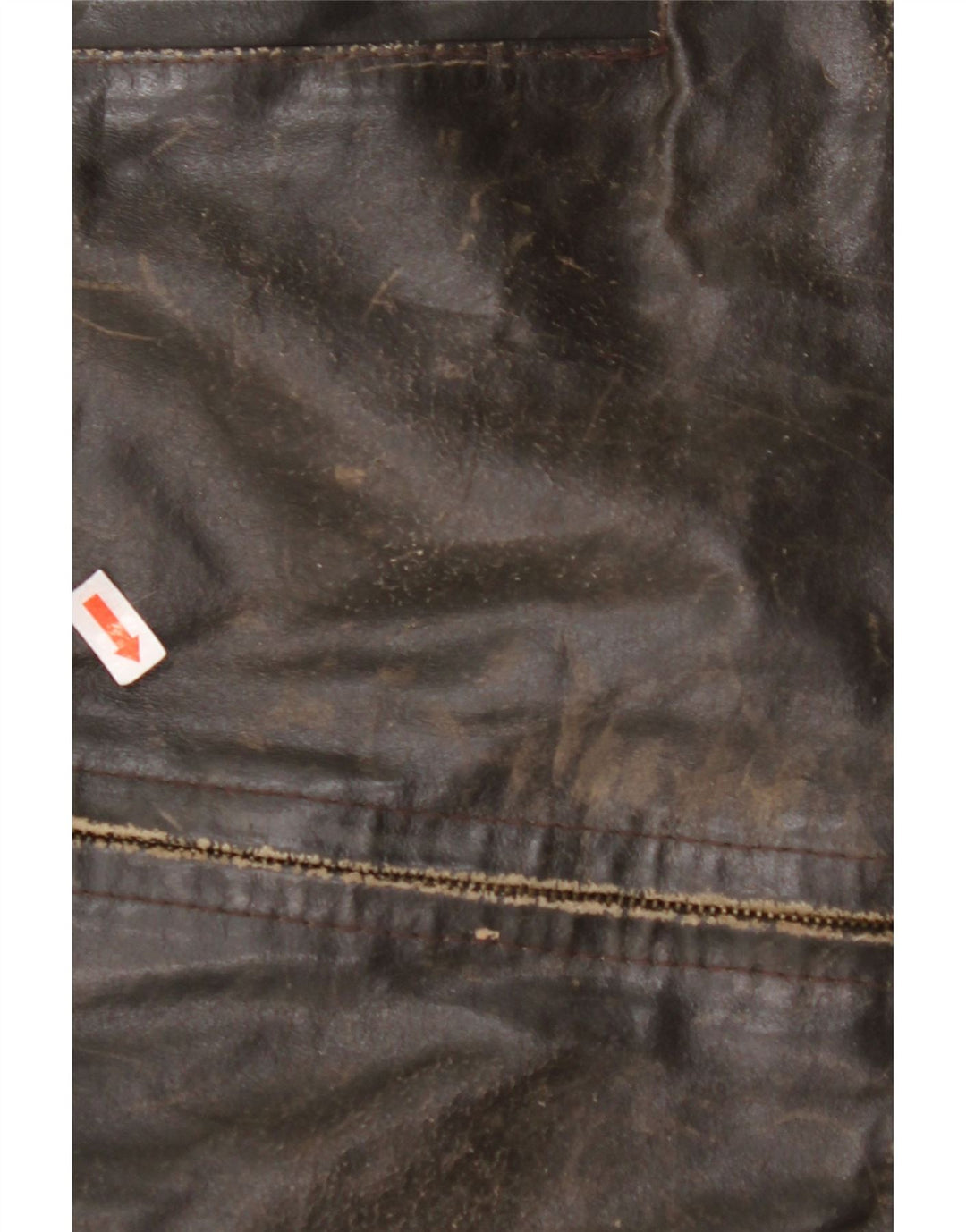 VINTAGE Veste en cuir à manches 3/4 femme UK 14 Cuir marron moyen