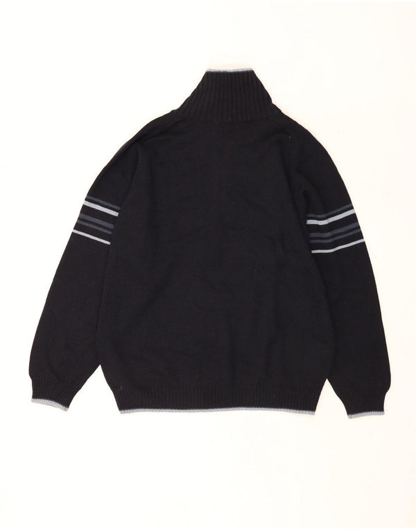 Pierre Cardin Pull col zippé homme 2XL bleu marine rayé acrylique