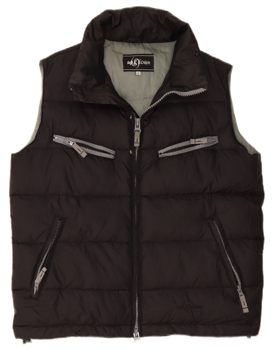 gilet rembourré vintage pour hommes petit nylon noir