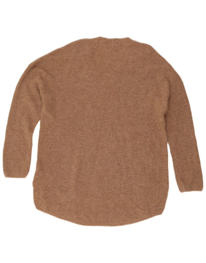 Marks & Spencer Pull autographe à col en V pour femme UK 14 Beige moyen