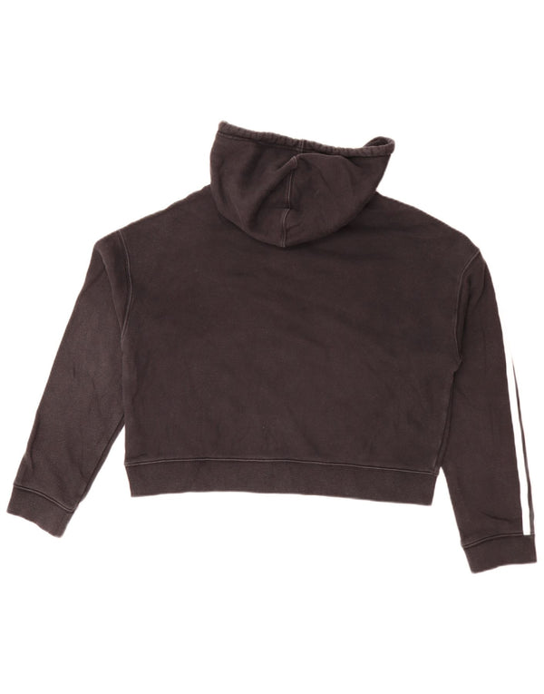 Adidas Pull à capuche surdimensionné pour femme UK 8 Petit coton noir
