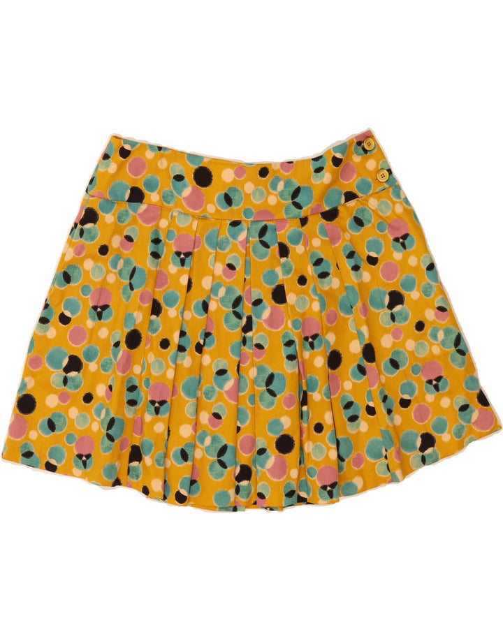 IMPERIAL Womens Pleated Mini Skirt Large W32  Yellow Geometric Vintage Imperial and Second-Hand Imperial from Messina Hembry 