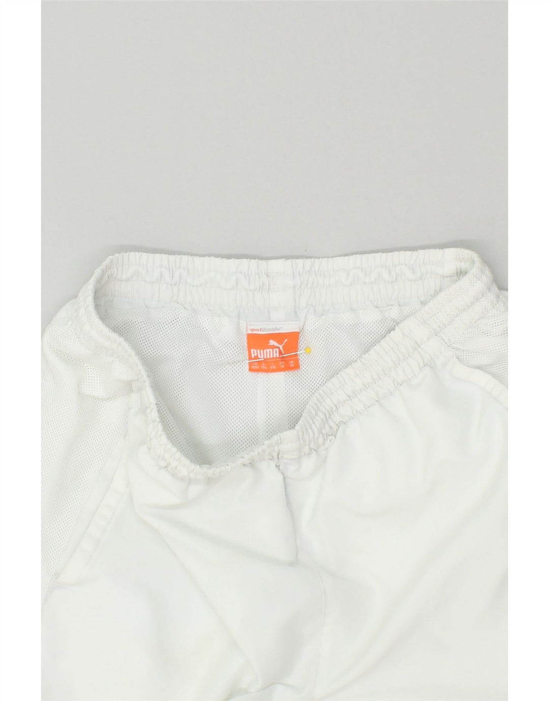 PUMA Mens Tracksuit Trousers Medium White Colourblock | Vintage Puma | Thrift | Second-Hand Puma | Used Clothing | Messina Hembry 