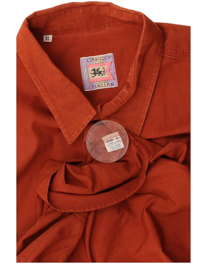 CASUCCI Chemise manches courtes homme XL coton orange