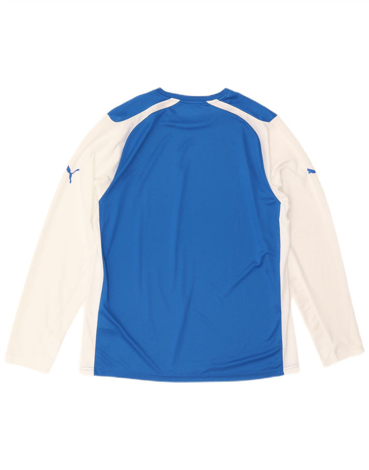 Puma Haut à manches longues pour homme XL Bleu Colorblock Polyester