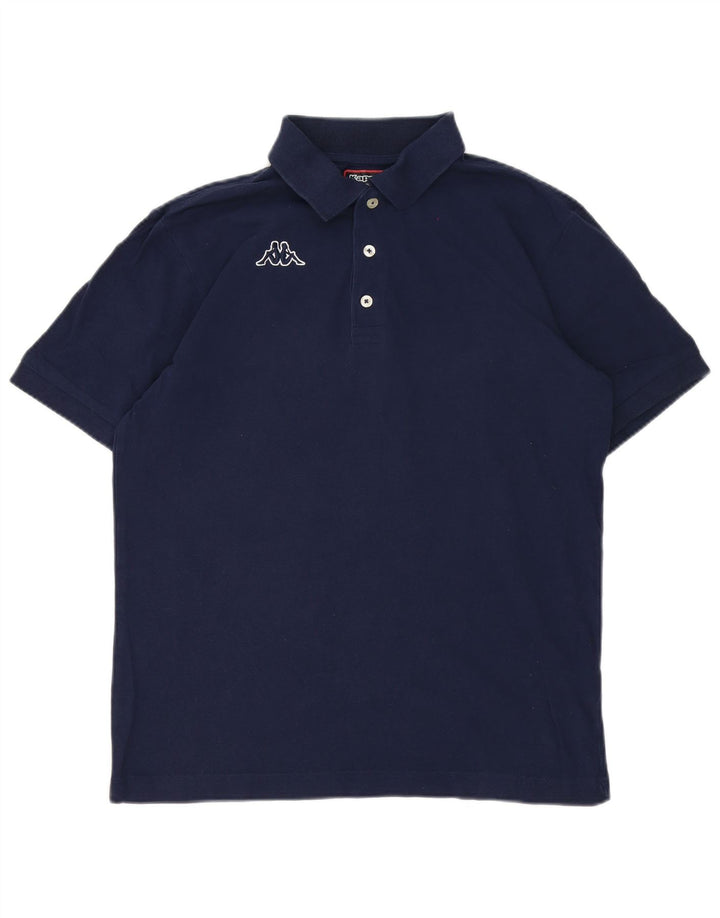 Kappa Polo Homme Large Bleu Marine Coton