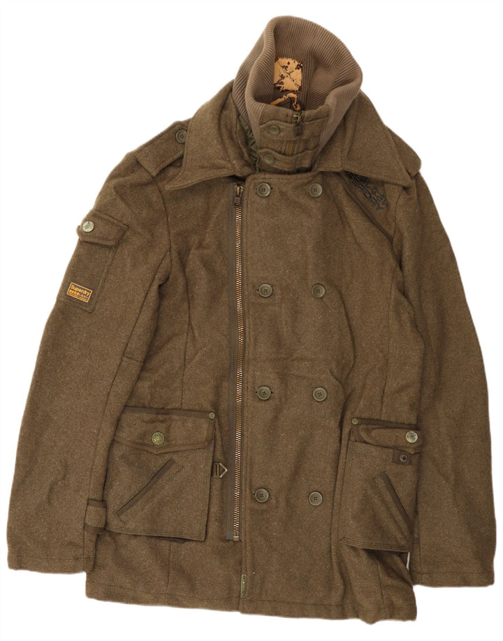 Superdry Manteau coupe-vent militaire pour homme UK 42 XL Kaki Laine