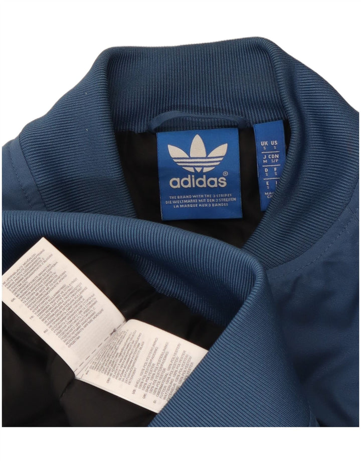Adidas Veste Bomber Homme UK 36 Petit Bleu Polyester
