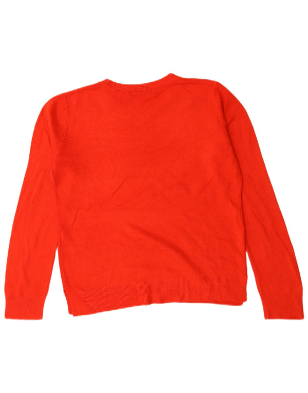 Marks & Spencer Pull à col rond pour femme UK 12 Acrylique rouge moyen