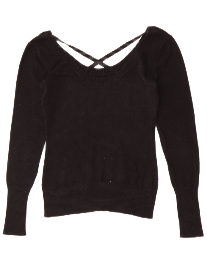 Guess Chemisier graphique à manches longues pour femme UK 8 Small Noir