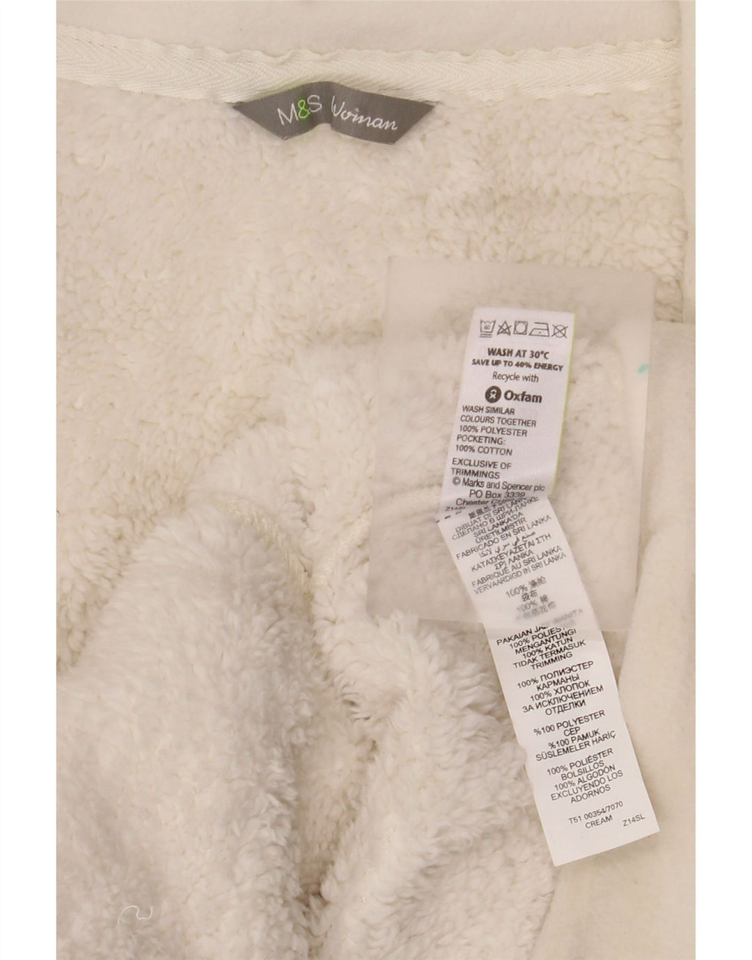 Marks & Spencer Veste polaire pour femme UK 20 2XL Coton blanc