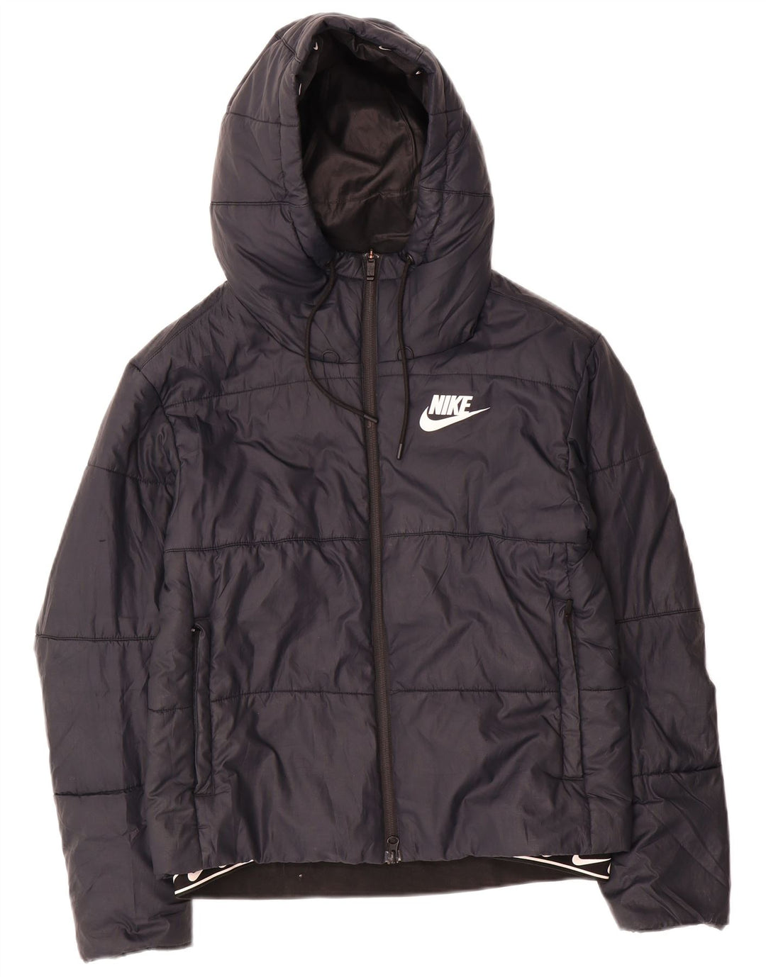 Nike Veste matelassée à capuche pour femme UK 10 Small Noir Polyester