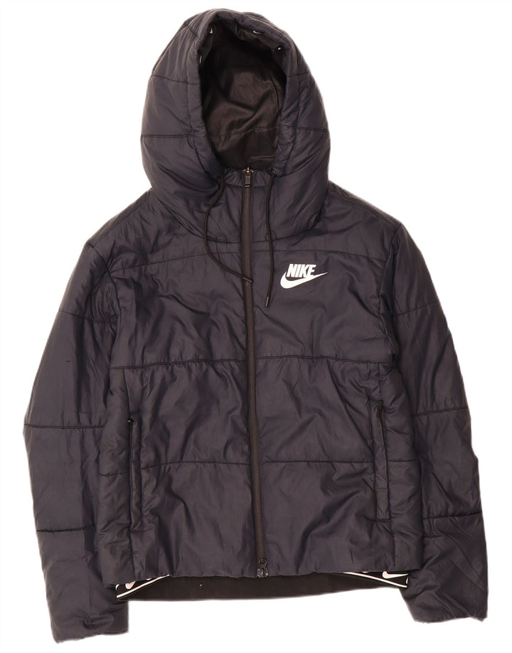 Nike Veste matelassée à capuche pour femme UK 10 Small Noir Polyester