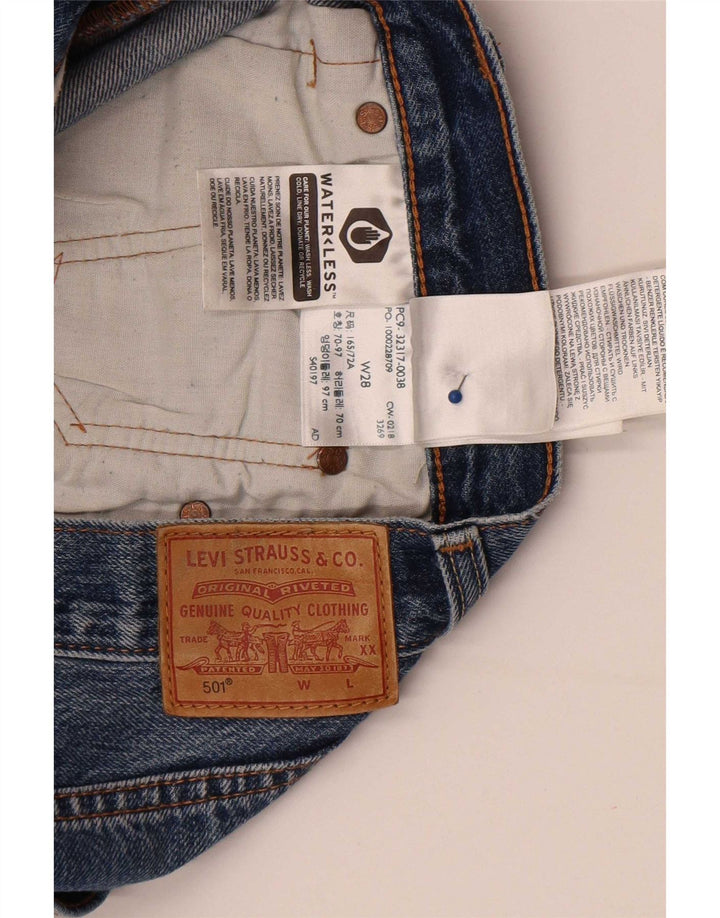 Levi's Short en Jean 501 Femme W28 Bleu Moyen Coton