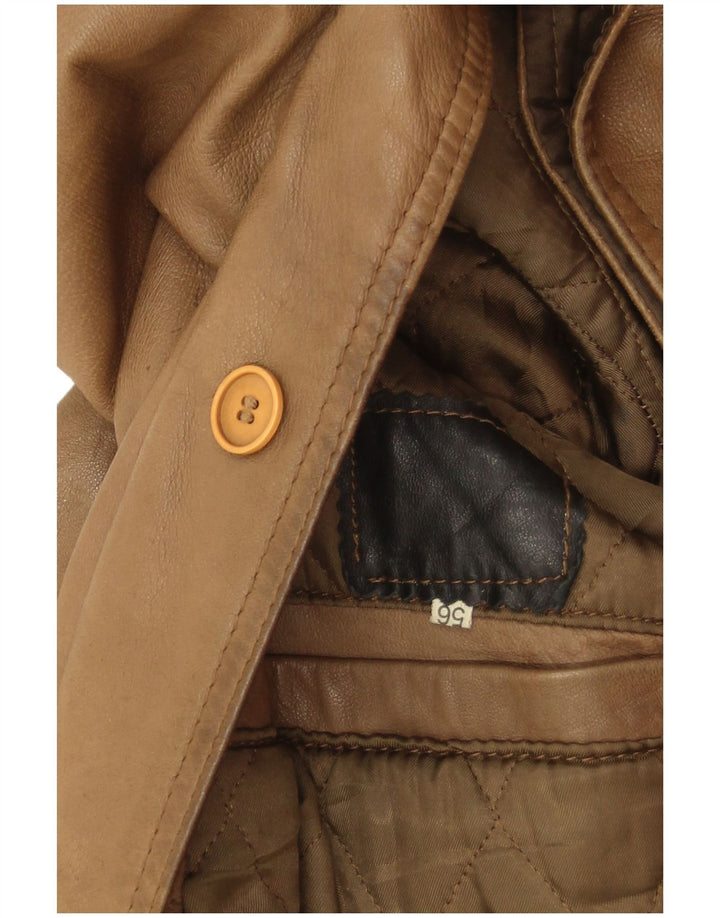 veste en cuir homme vintage IT 56 3XL Marron