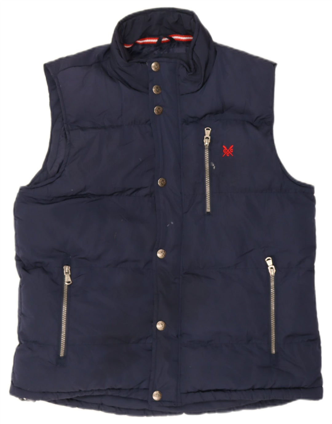 Crew Clothing Gilet rembourré pour homme UK 38 Bleu marine moyen Polyester