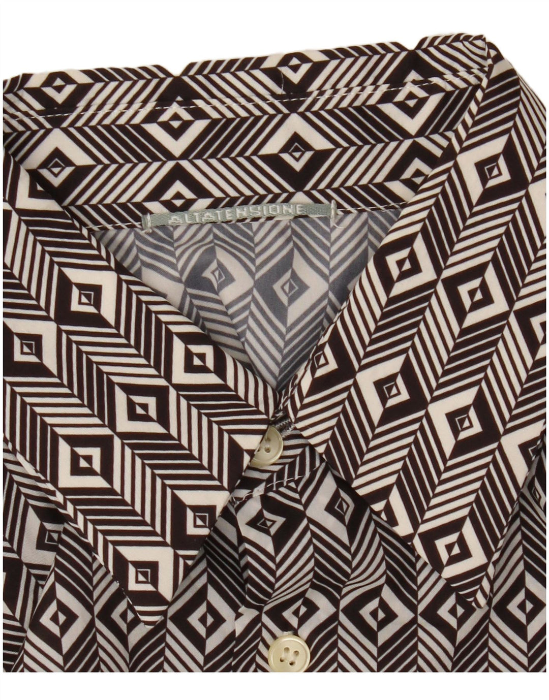 ALTATENSIONE Chemise Homme Moyen Noir Géométrique