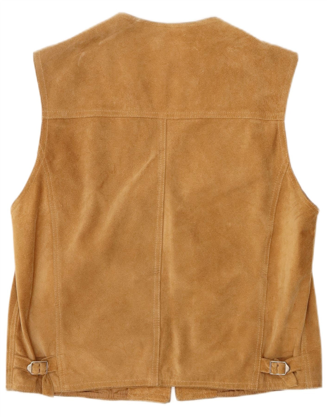 VINTAGE Gilet en Daim Homme IT 50 Cuir Beige Moyen