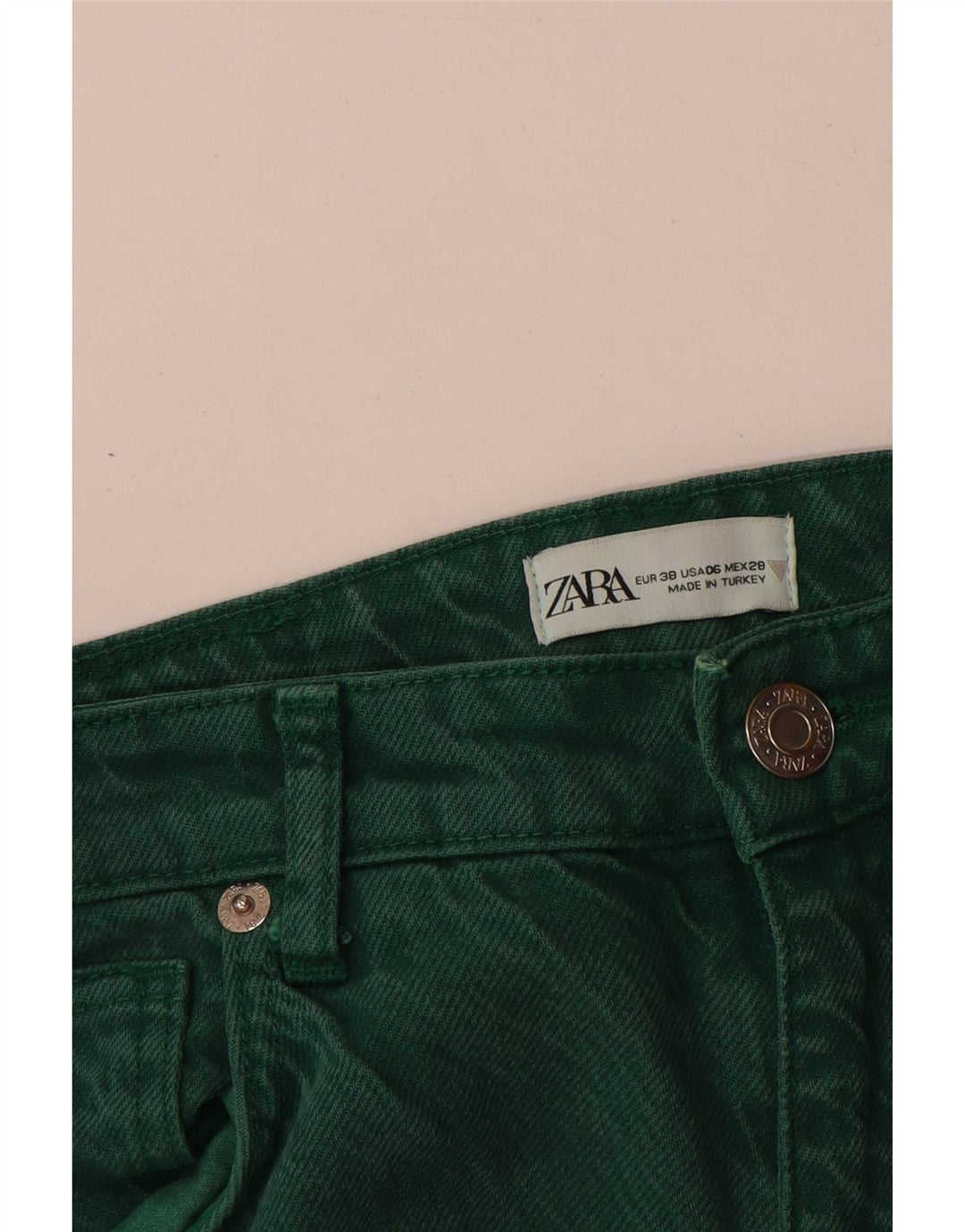Zara Jean ample pour femme EU 38 Small W28 L31 Vert