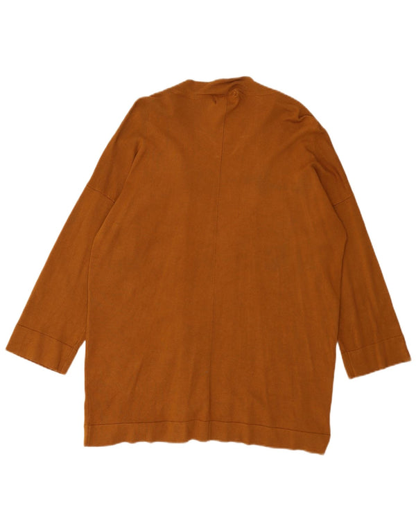 Zara Cardigan ouvert à manches 3/4 pour femme UK 16 Large Marron