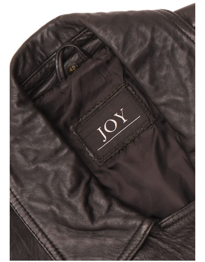 Joy Veste en cuir surdimensionnée pour femme IT 42 Noir moyen
