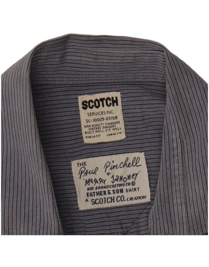 SCOTCH & SODA Chemise Homme Bleu Moyen Rayures Fines