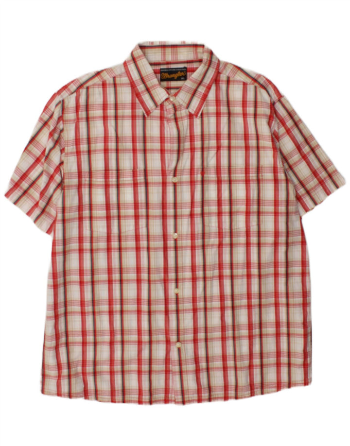 Wrangler Chemise à manches courtes pour homme XL en coton à carreaux rouges