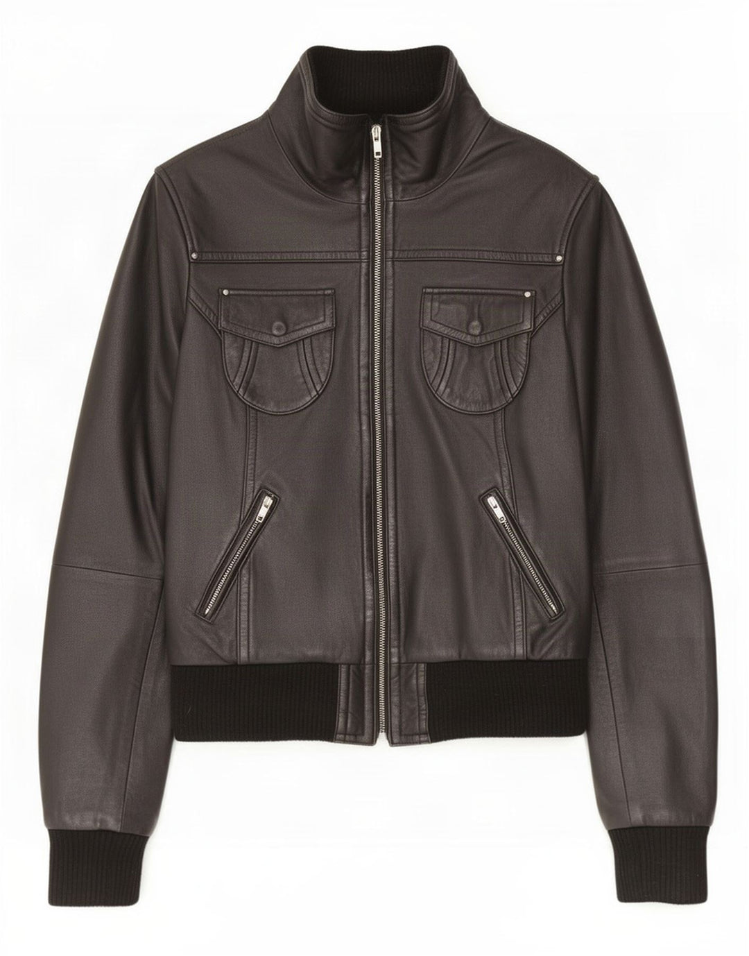 Carrie Hoxton Veste en cuir pour femme UK 14 Medium Noir